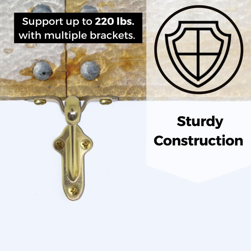 HOWTOOL Stair Handrail Brackets Wooden Railing Support Champagne Brass, 3 Pack | HOWTOOL - Image 3